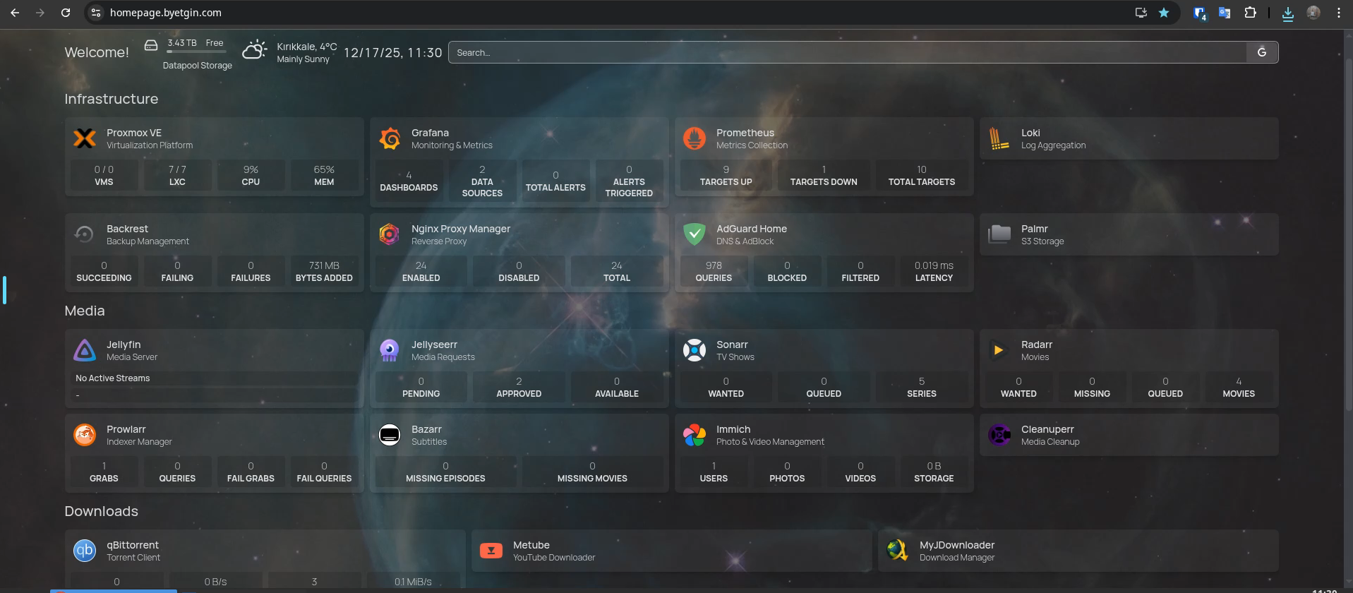 Proxmox homelab screenshot 3