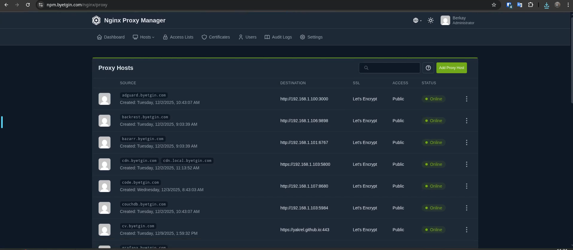 Proxmox homelab screenshot 4